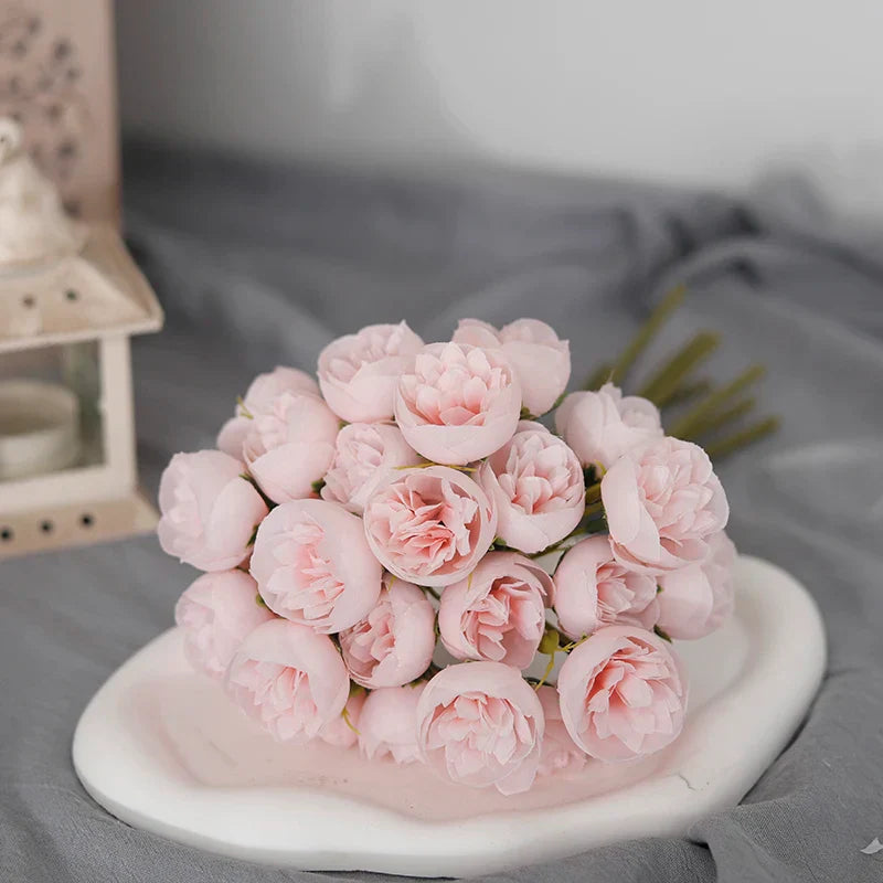 Tenvity Pink Rose Peony Bouquet