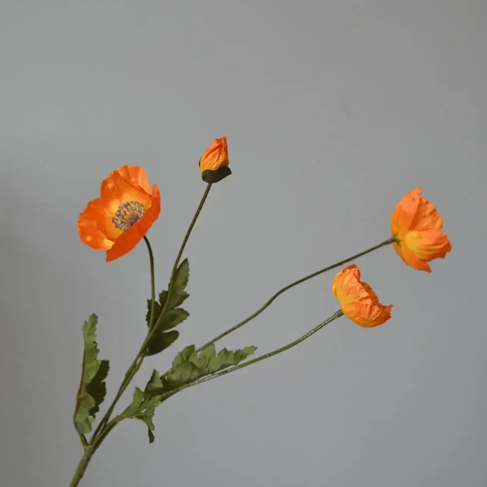 Silk Poppy Flower Stem