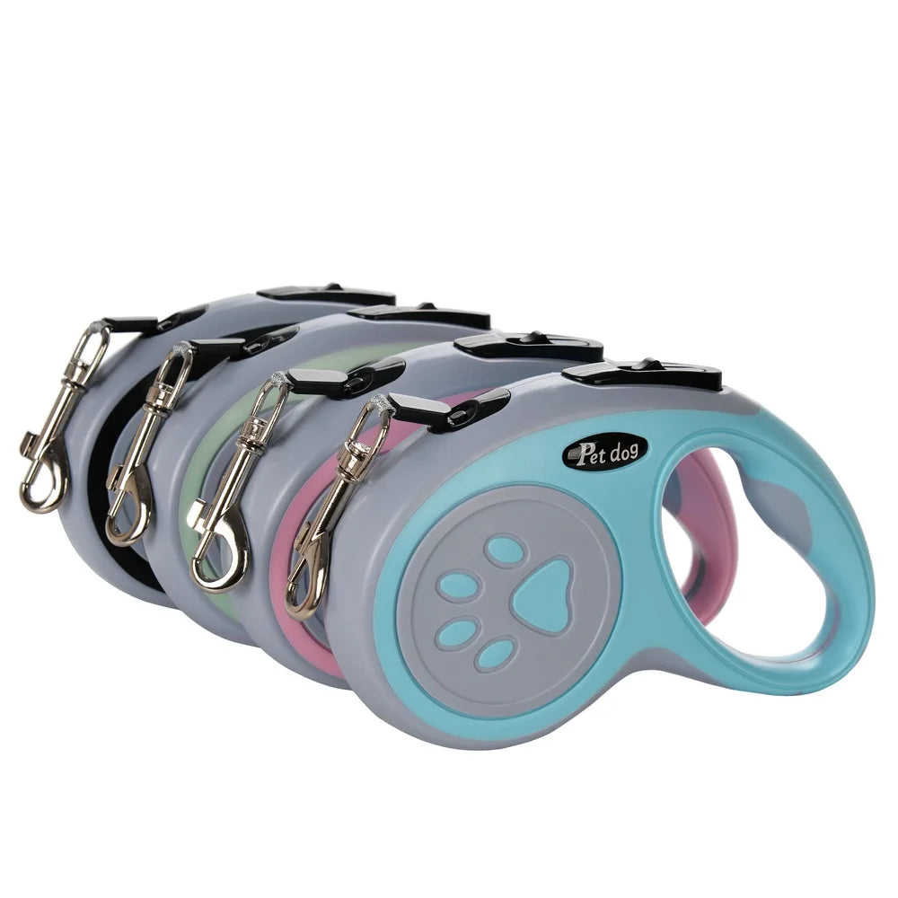 Retractable Bone Paw Print Leash