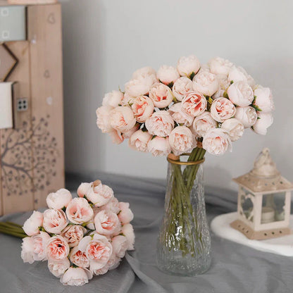 Tenvity Pink Rose Peony Bouquet