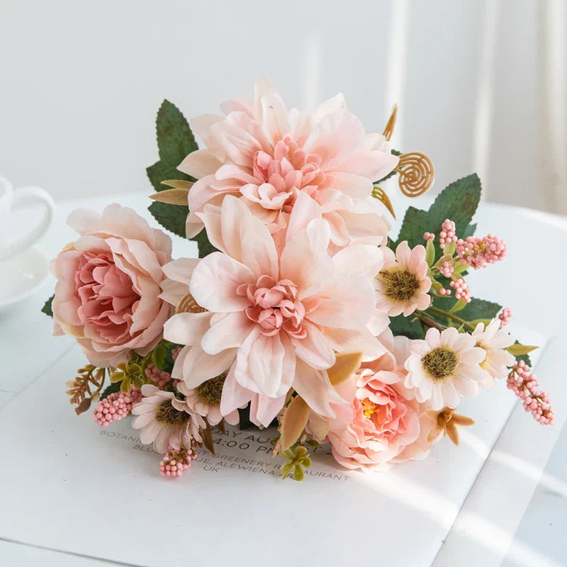 Silk Dahlia Rose Bouquet