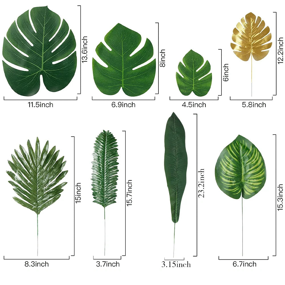 Artificial Tropical Palm Monstera Leaves