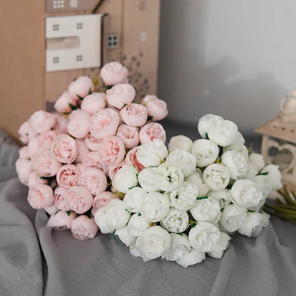 Tenvity Pink Rose Peony Bouquet