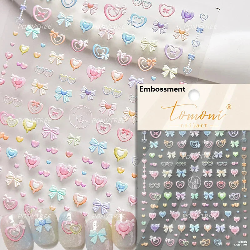 Bowknot 3D Nail Art Stickers