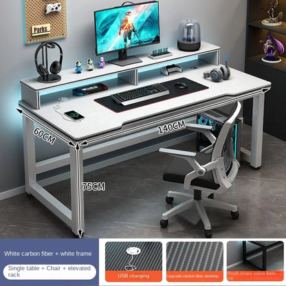 OLOEY European Black Metal Computer Desk