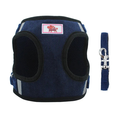 YUDODO Reflective Corduroy Dog Harness Set