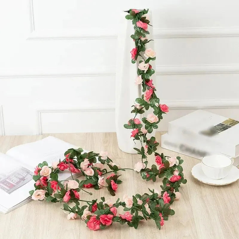 Silk Rose Flower Vine Garland