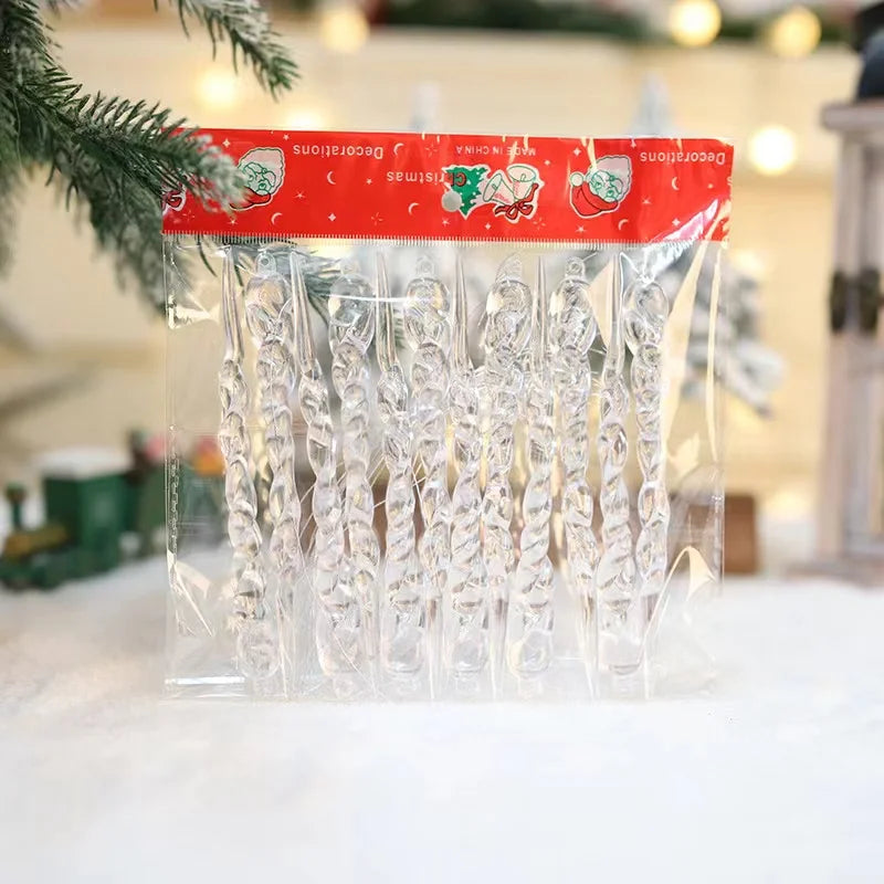 Crystal Clear Icicle Christmas Ornaments