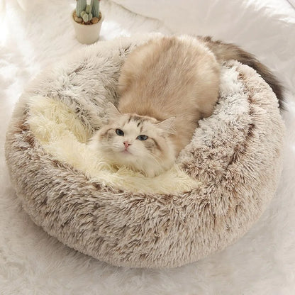 Warm Plush Enclosed Pet Bed