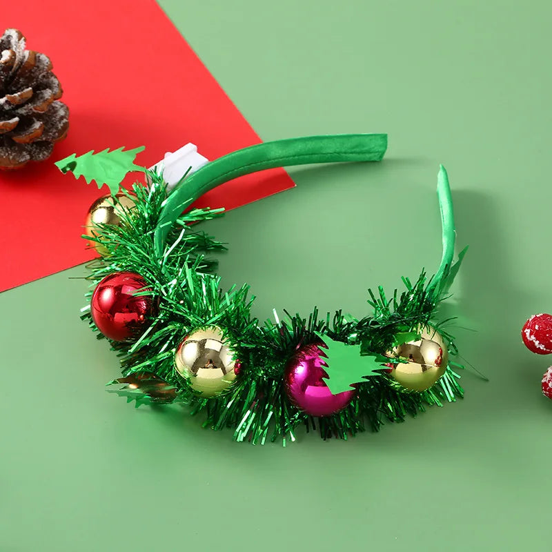 Christmas Headband with LED Lights Snowflake Xmas Tree Hair Band 2025 Christmas Decorations for Home Girls Women New Year Gifts