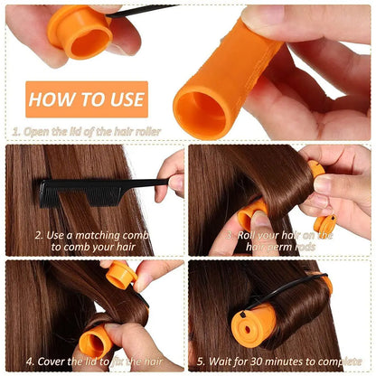 10Pcs Heatless Hair Curling Rods