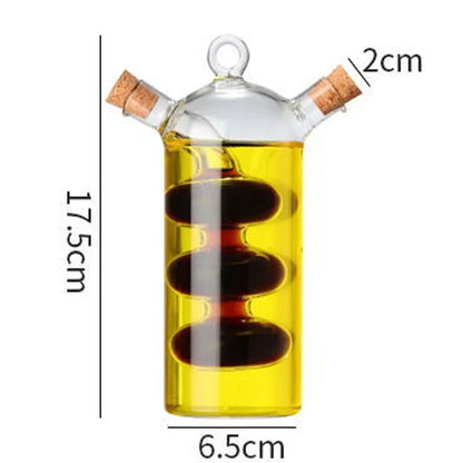 Dual-Spout Glass Oil Dispenser