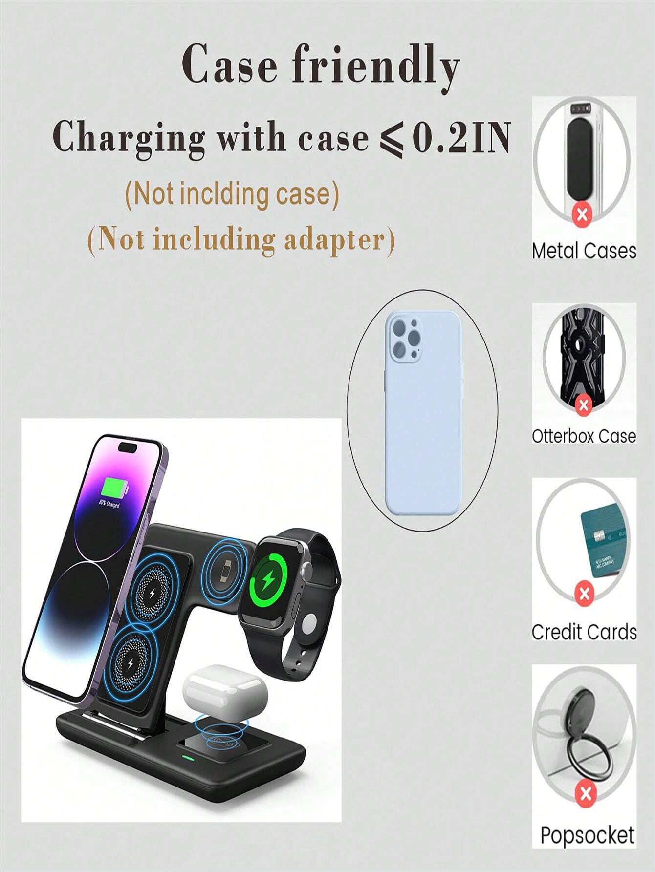 SUONEE 3-in-1 Wireless Charging Station