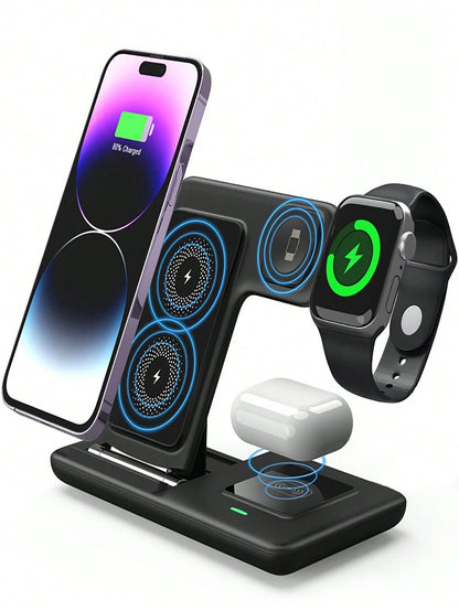 SUONEE 3-in-1 Wireless Charging Station for iPhone, Watch & AirPods