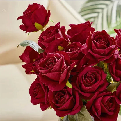Velvet Artificial Rose Bouquet