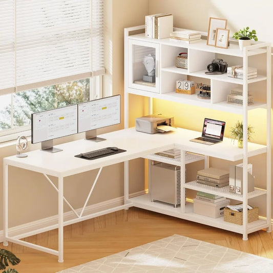 L Shaped Computer Desk with LED
