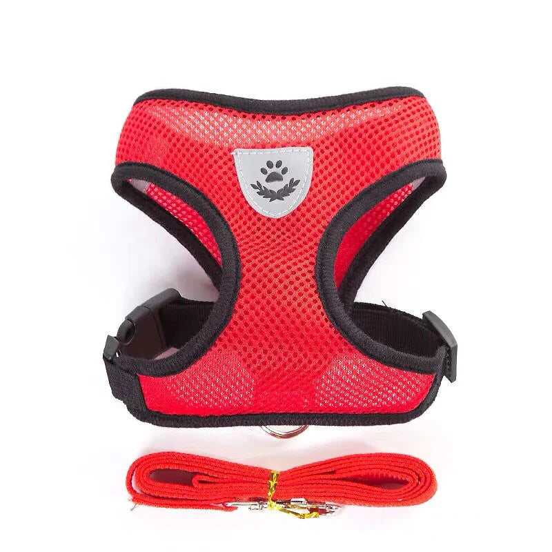 Breathable Mesh Pet Harness Set