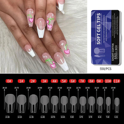550Pcs Gel Nail Tips Set
