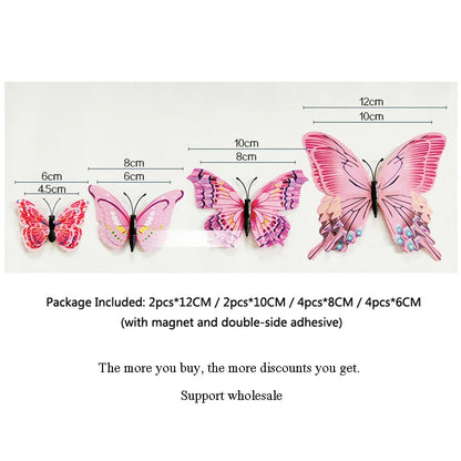3D Butterfly Wall Stickers Set