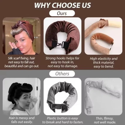 Heatless Curling Rod Headband Set