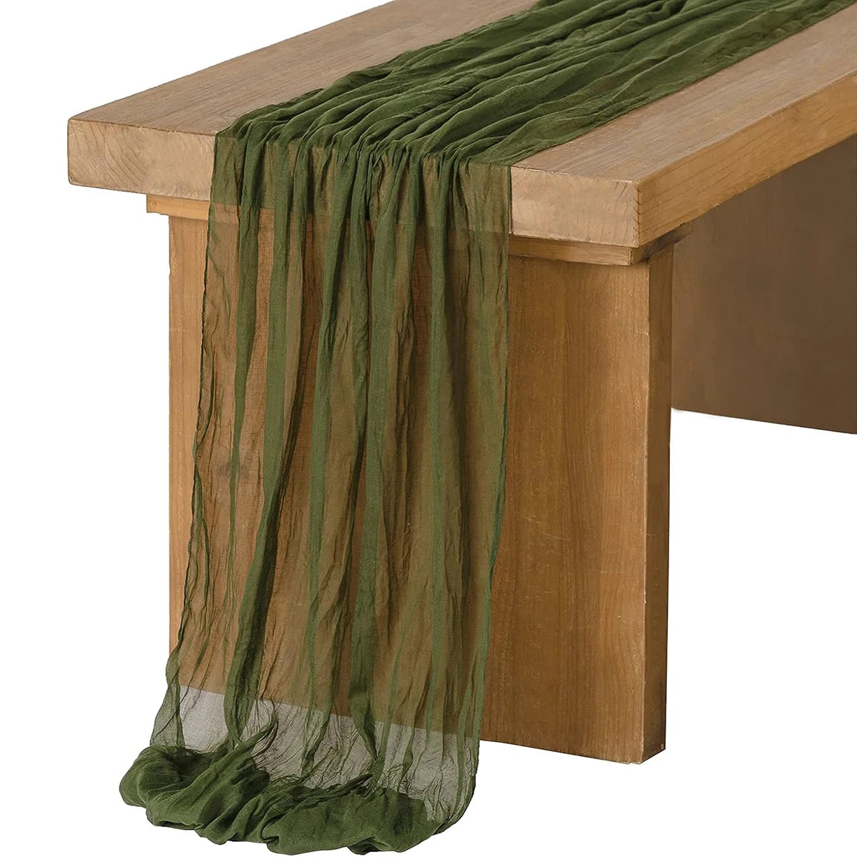 Sage Semi-Sheer Gauze Runner