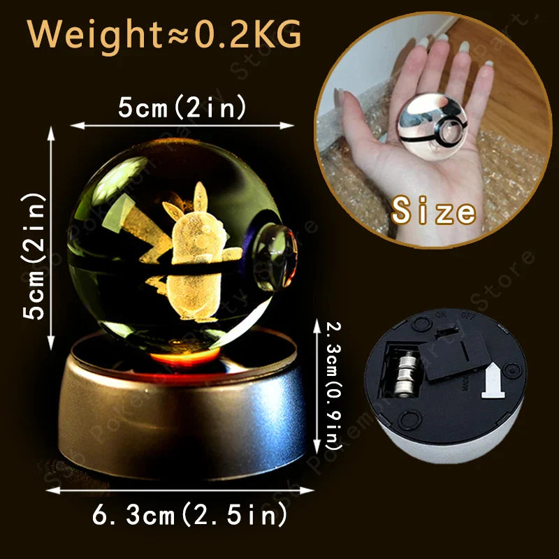 3D Pokémon Crystal Ball Lamp