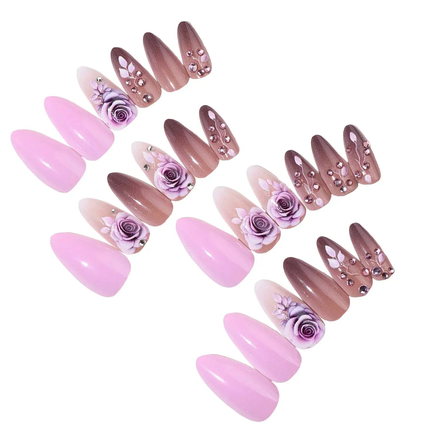 Purple Flower Press-On Nails