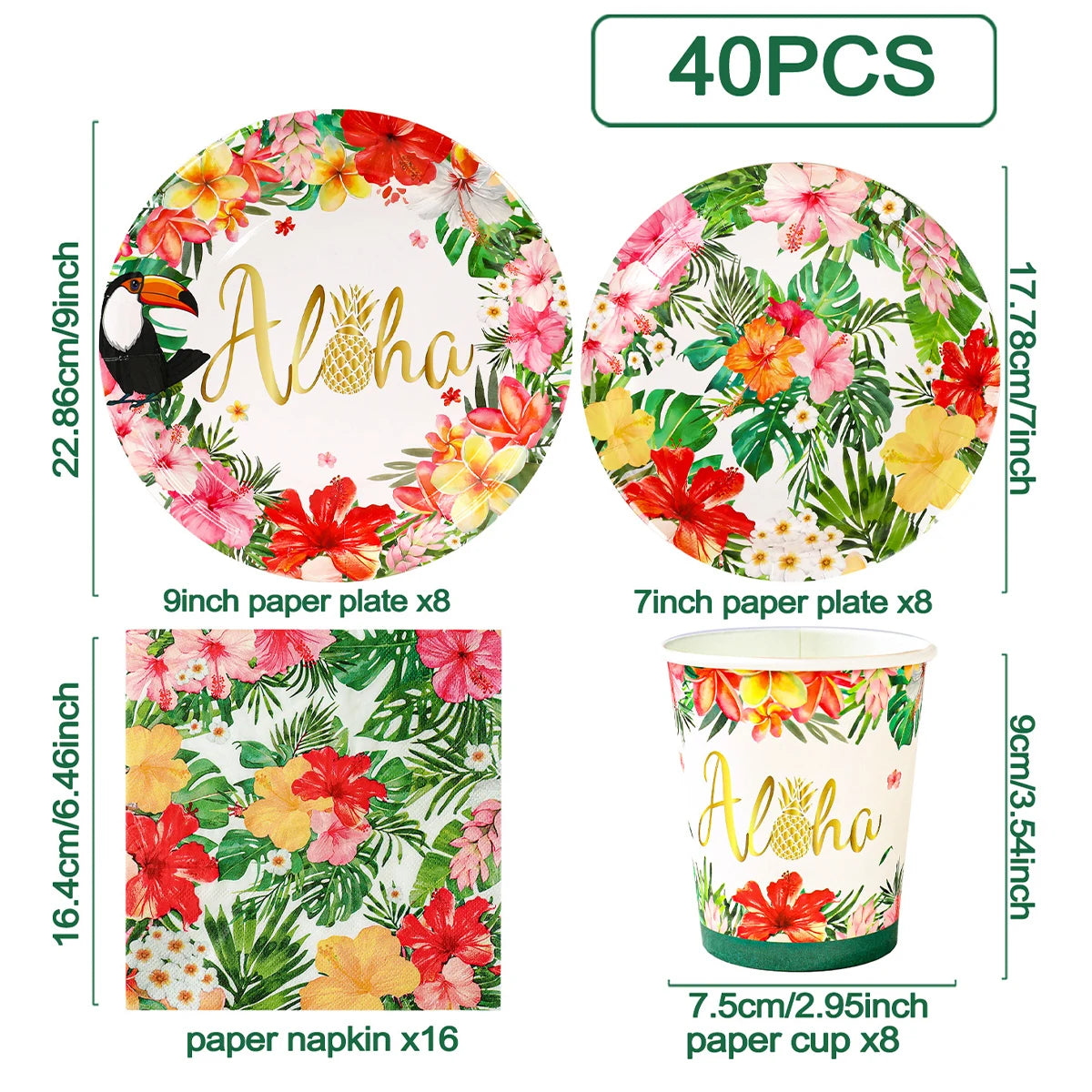 Hawaiian Luau Garland Party Tablecloth