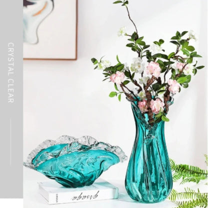Luxury Blue Glass Vase