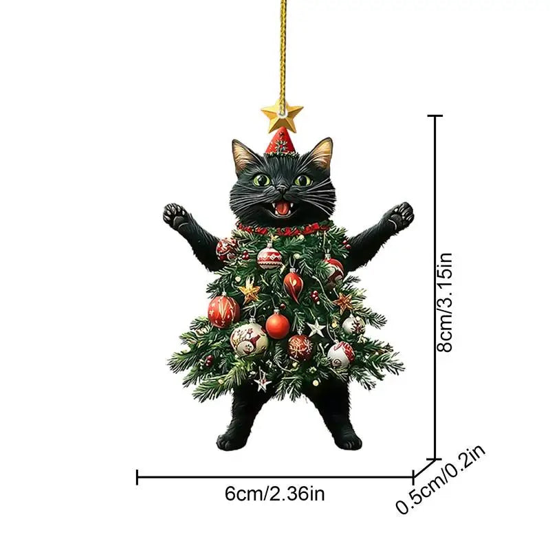 Cute Cat Christmas Tree Ornament