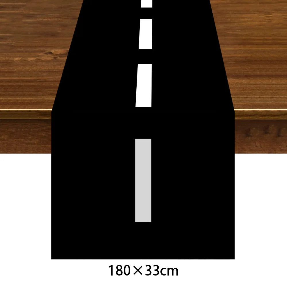 Racing Car Checkered Table Runner