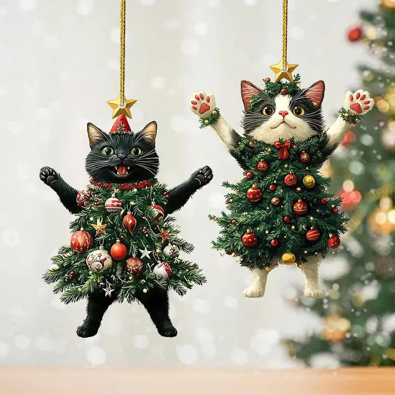 Cute Cat Christmas Tree Ornament