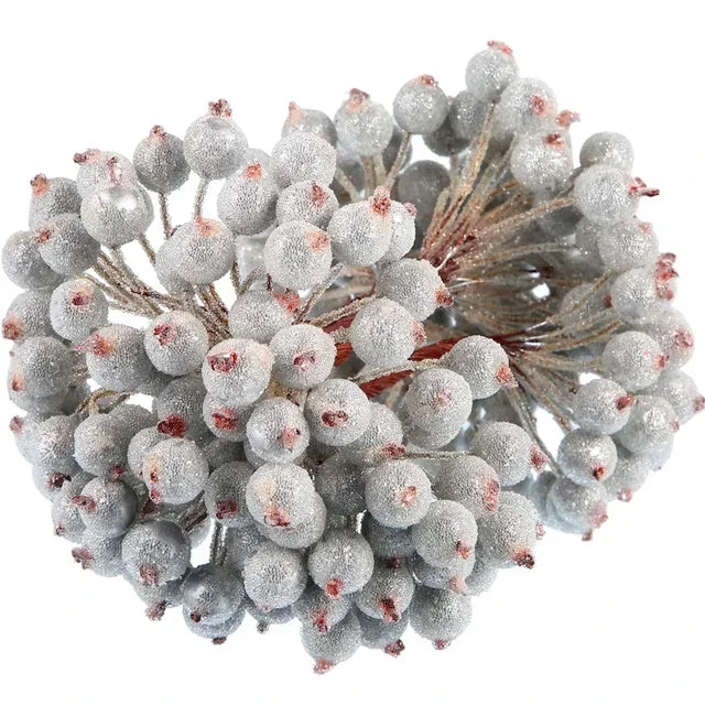 Artificial Frosted Christmas Berry Stems