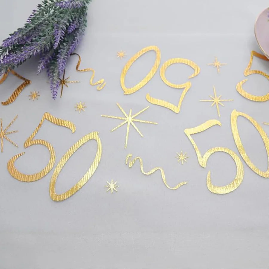 Gold Birthday Party Table Runner