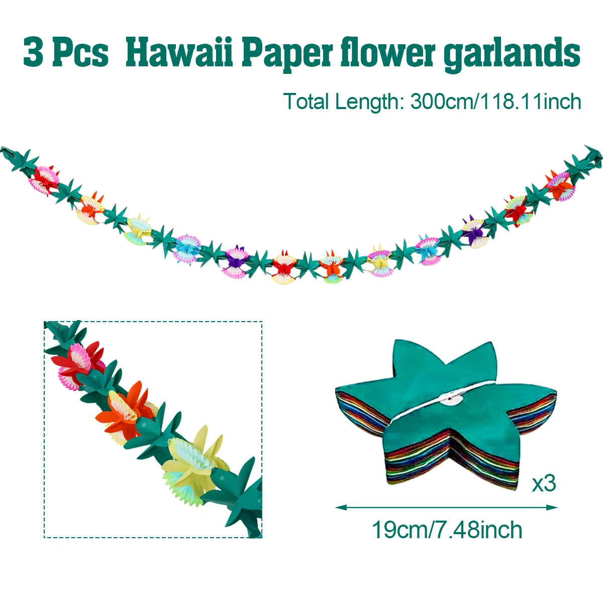 Hawaiian Luau Garland Party Tablecloth