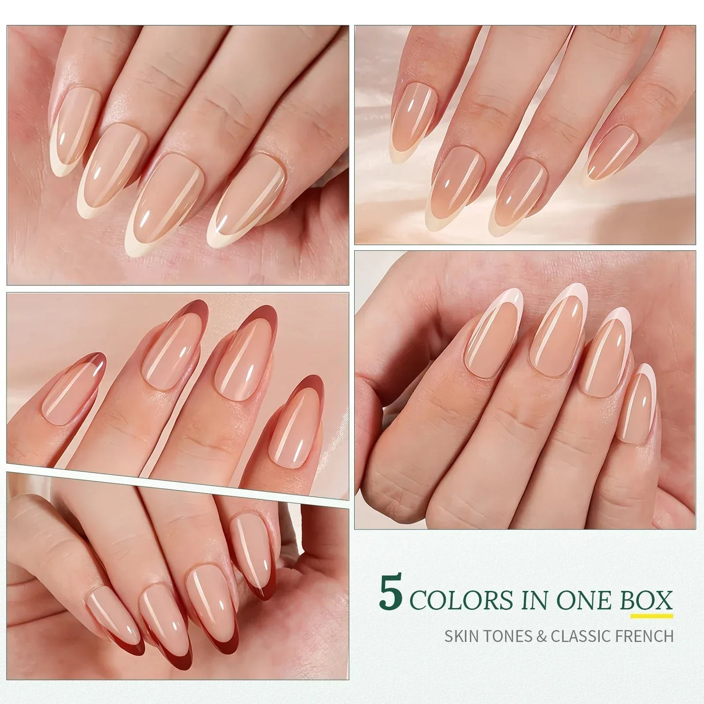 French Almond Gel Nail Tips
