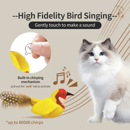 Realistic Chirping Bird Cat Toy