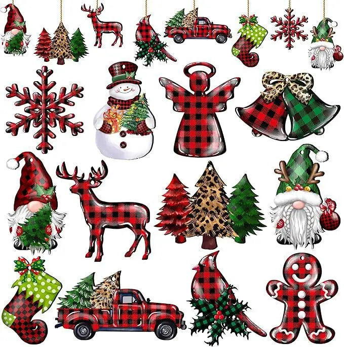 Wooden Christmas Gnome Ornament Set