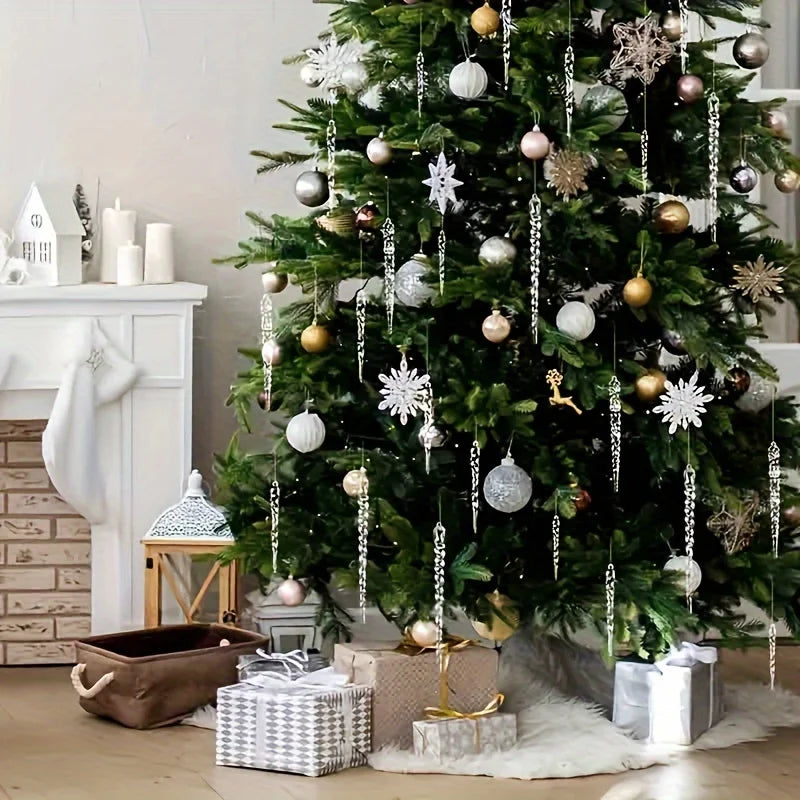 Crystal Clear Icicle Christmas Ornaments