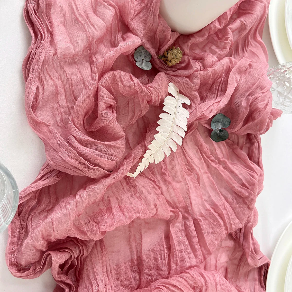 Sage Semi-Sheer Gauze Runner