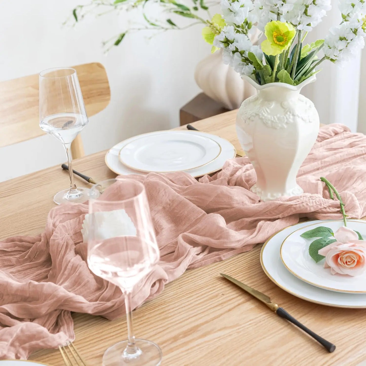 Dusty Pink Wedding Table Runner