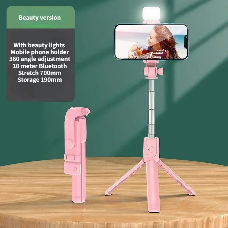 Wireless Selfie Stick Tripod with Light