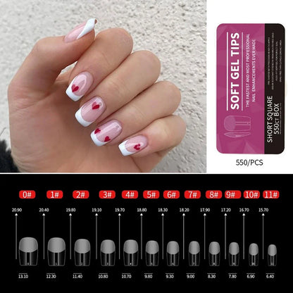 550Pcs Gel Nail Tips Set