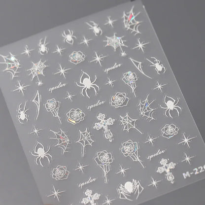 5D Spider Web Nail Sticker