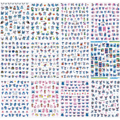 12Sheet Cartoon Stitch Nail Stickers