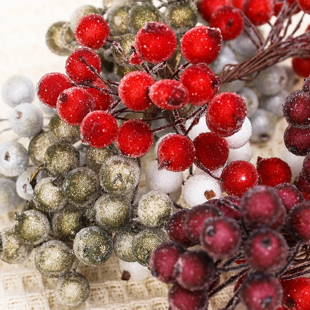 Artificial Frosted Christmas Berry Stems