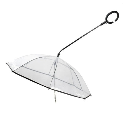 Clear Dog Umbrella with Leash