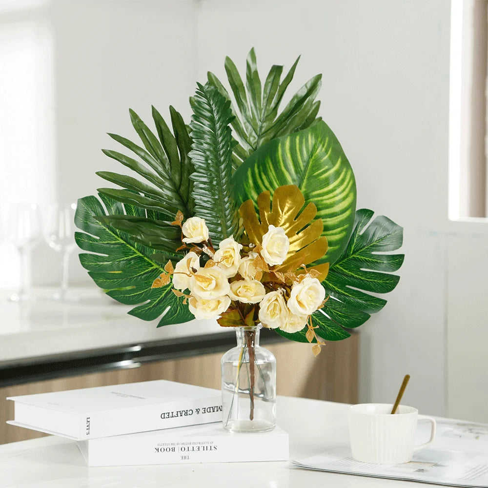 Artificial Tropical Palm Monstera Leaves