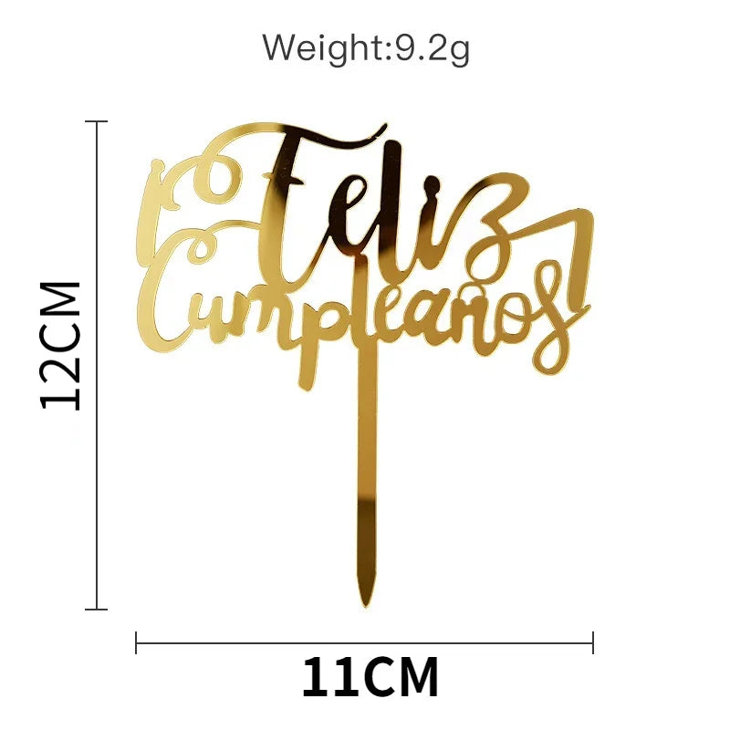Spanish Feliz Cumpleaños Cake Topper