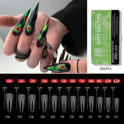 550Pcs Gel Nail Tips Set